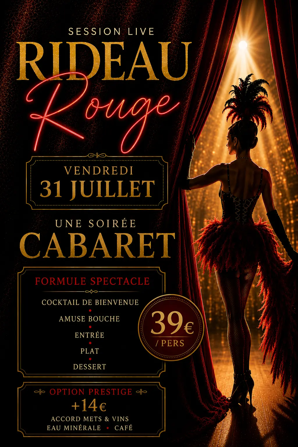 Dîner-spectacle : Session rideau rouge