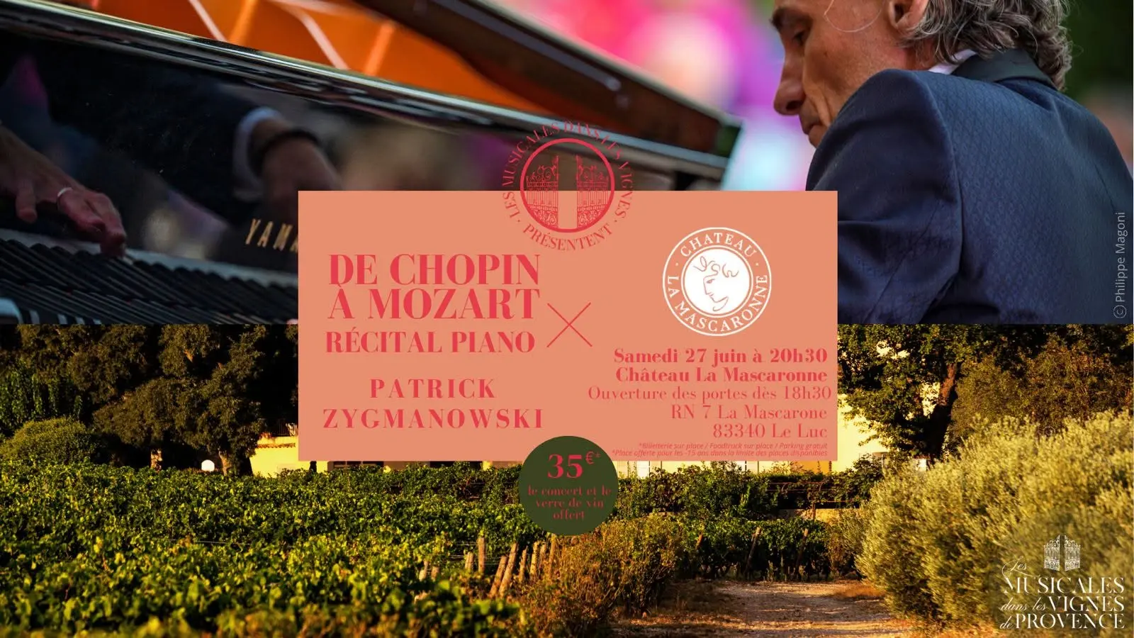 Les Musicales dans les vignes au Château la Mascaronne de Chopin à Mozart