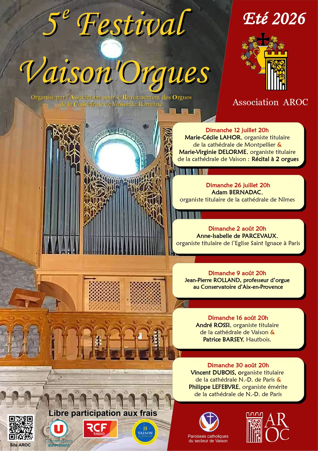 Concert 'Adam BERNADAC' - Festival Vaison'Orgues de l'Aroc
