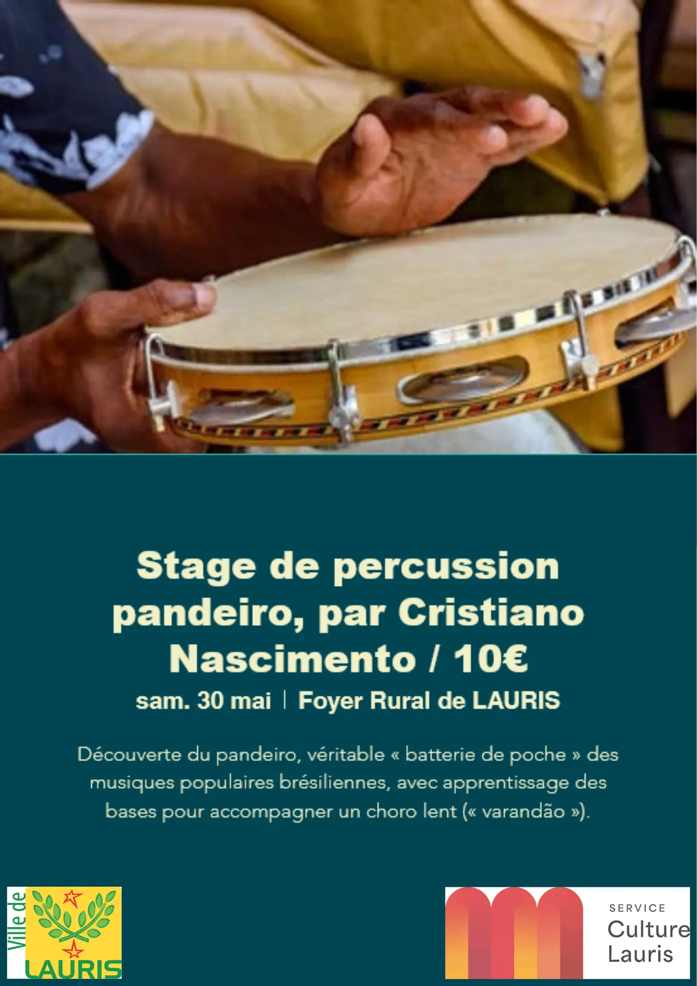 Stage de percussion pandeiro avec Cristiano Nascimento - Festival "Voix Partagées"
