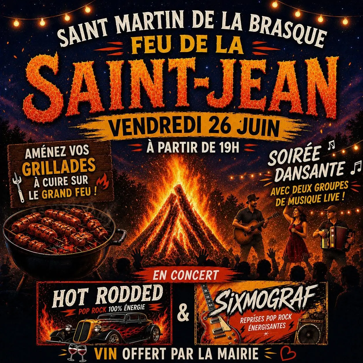 Feu de la Saint-Jean à Saint Martin de La Brasque
