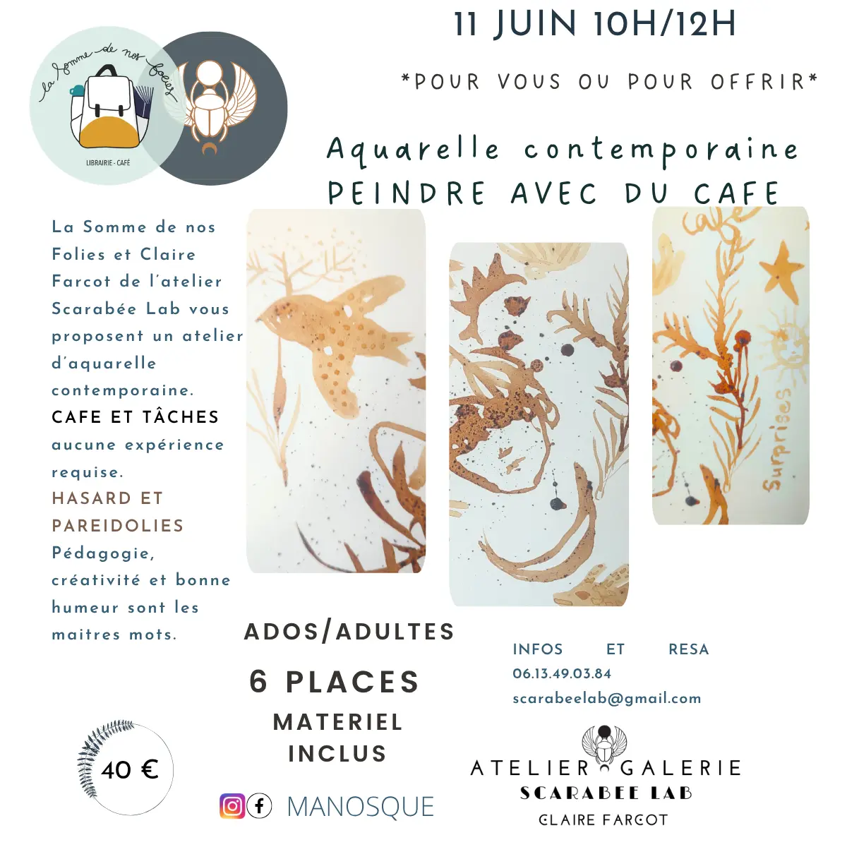 Stage aquarelle au café