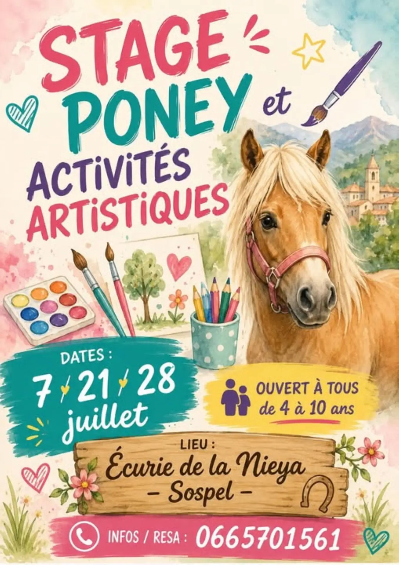 Stage poney et activités artistiques