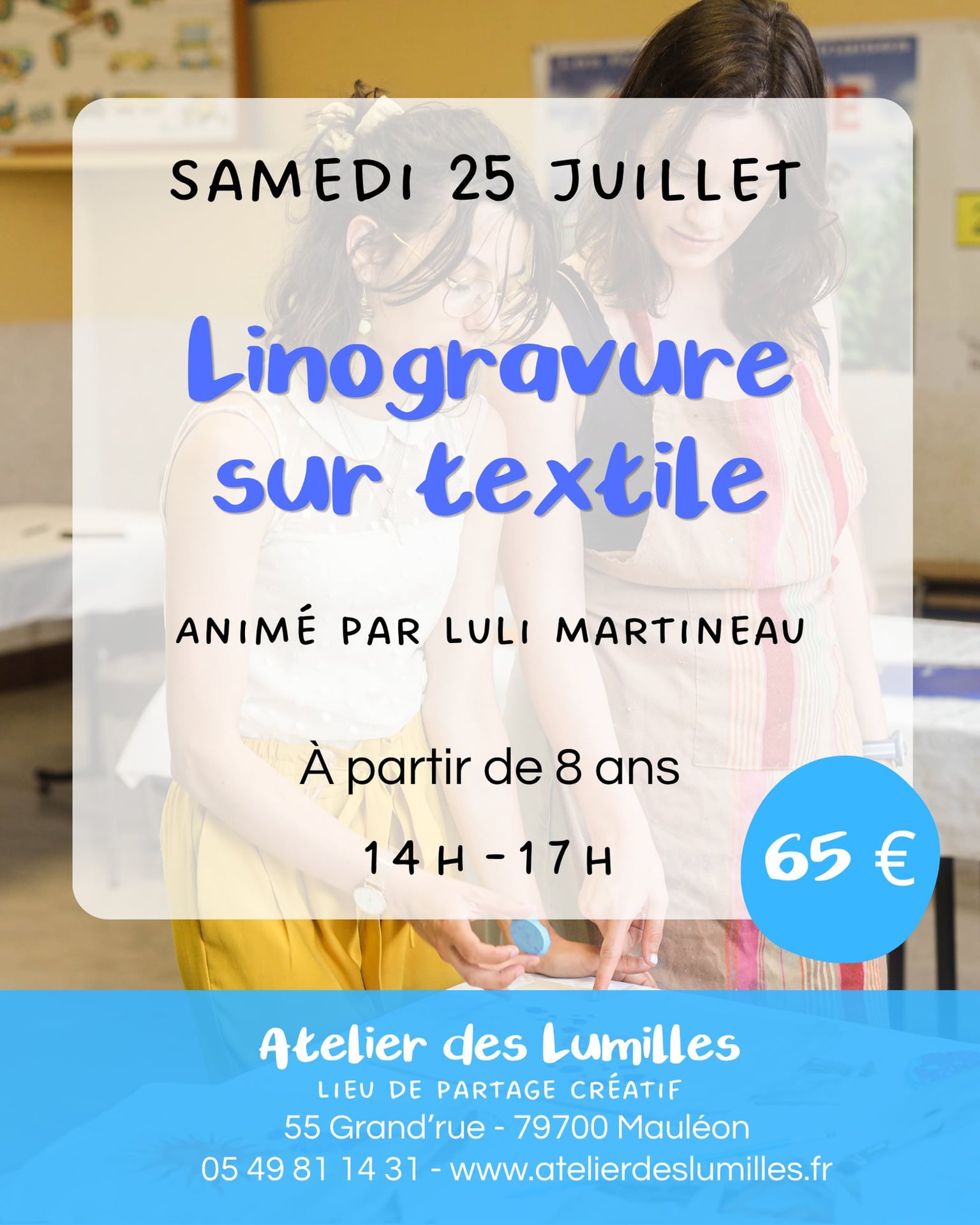 Atelier - Linogravure sur textile