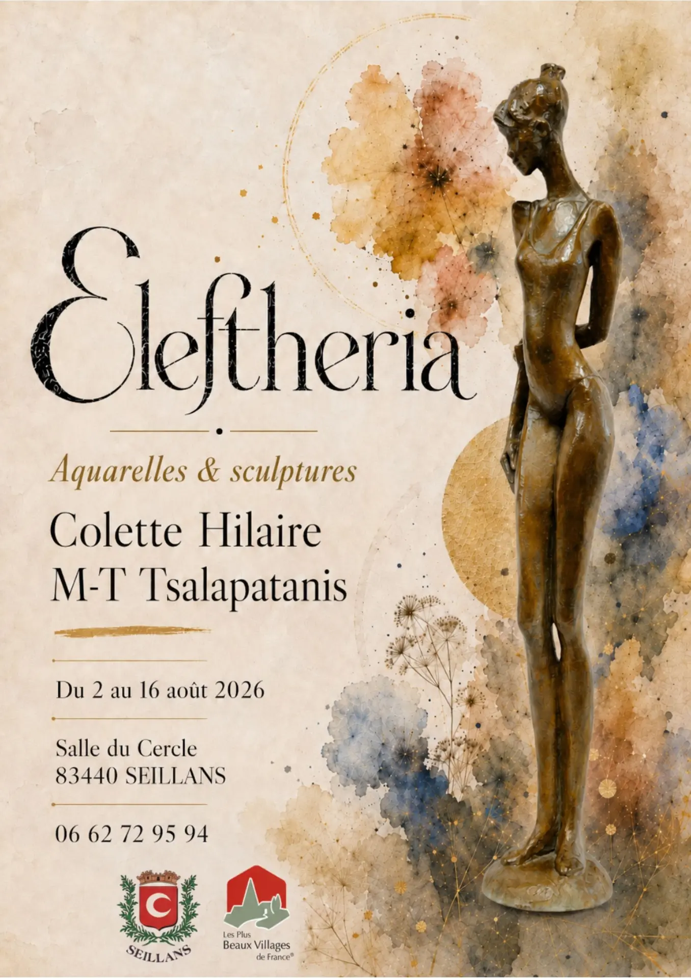 Exposition Eleftheria - aquarelles & sculptures