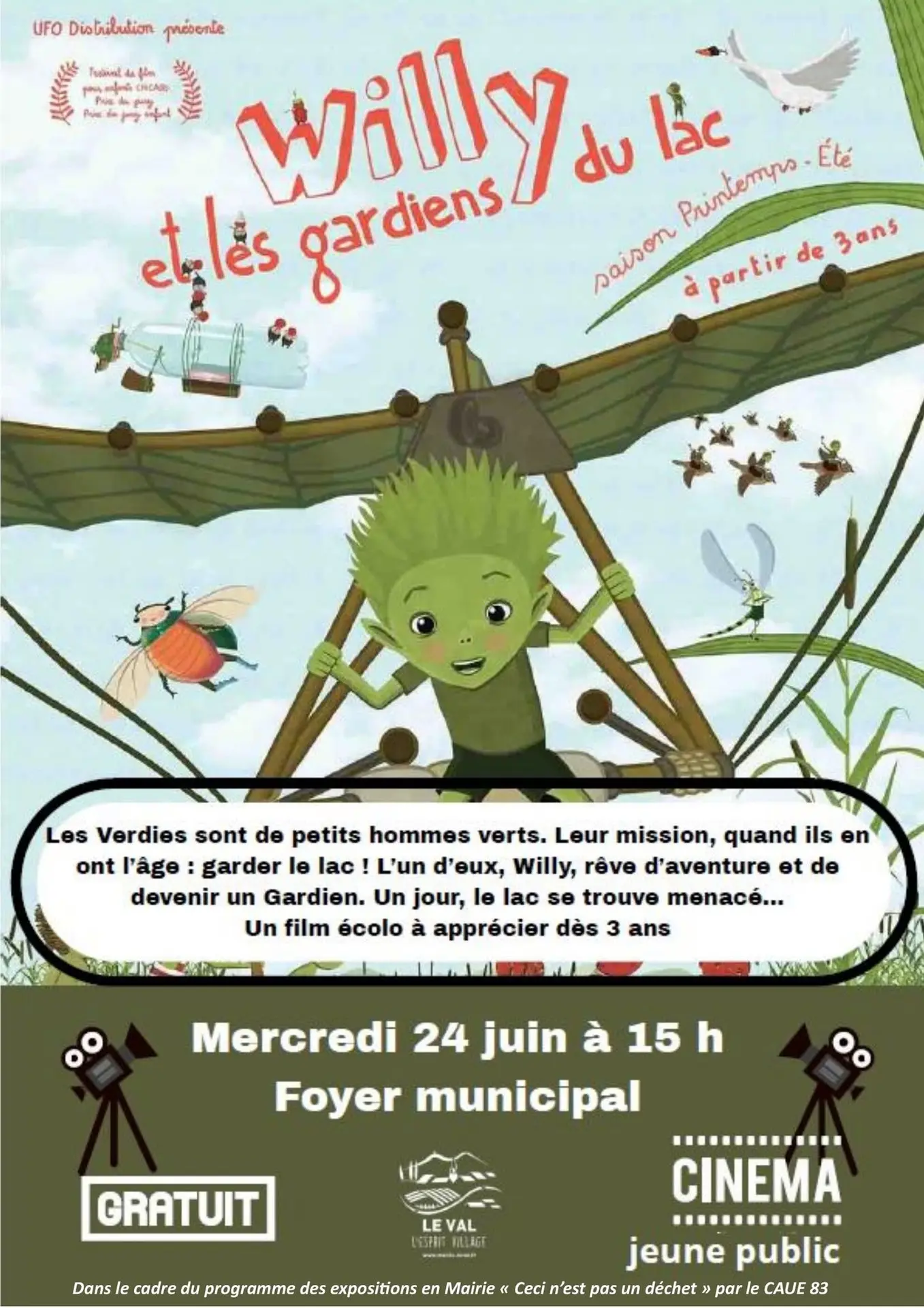 Ciné jeune public : Willy et les gardiens du lac (enfants dès 3 ans) | Ceci n'est pas un déchet