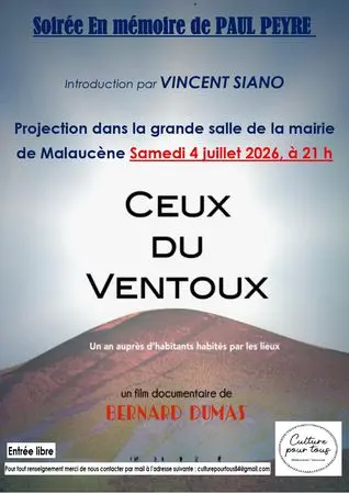 Soirée en mémoire de Paul Peyre – Projection du film Ceux du Ventoux