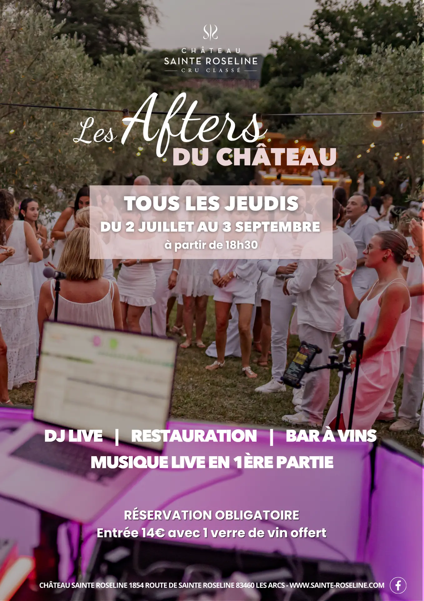 After du Chateau - Chateau Sainte Roseline - Soirée Pink