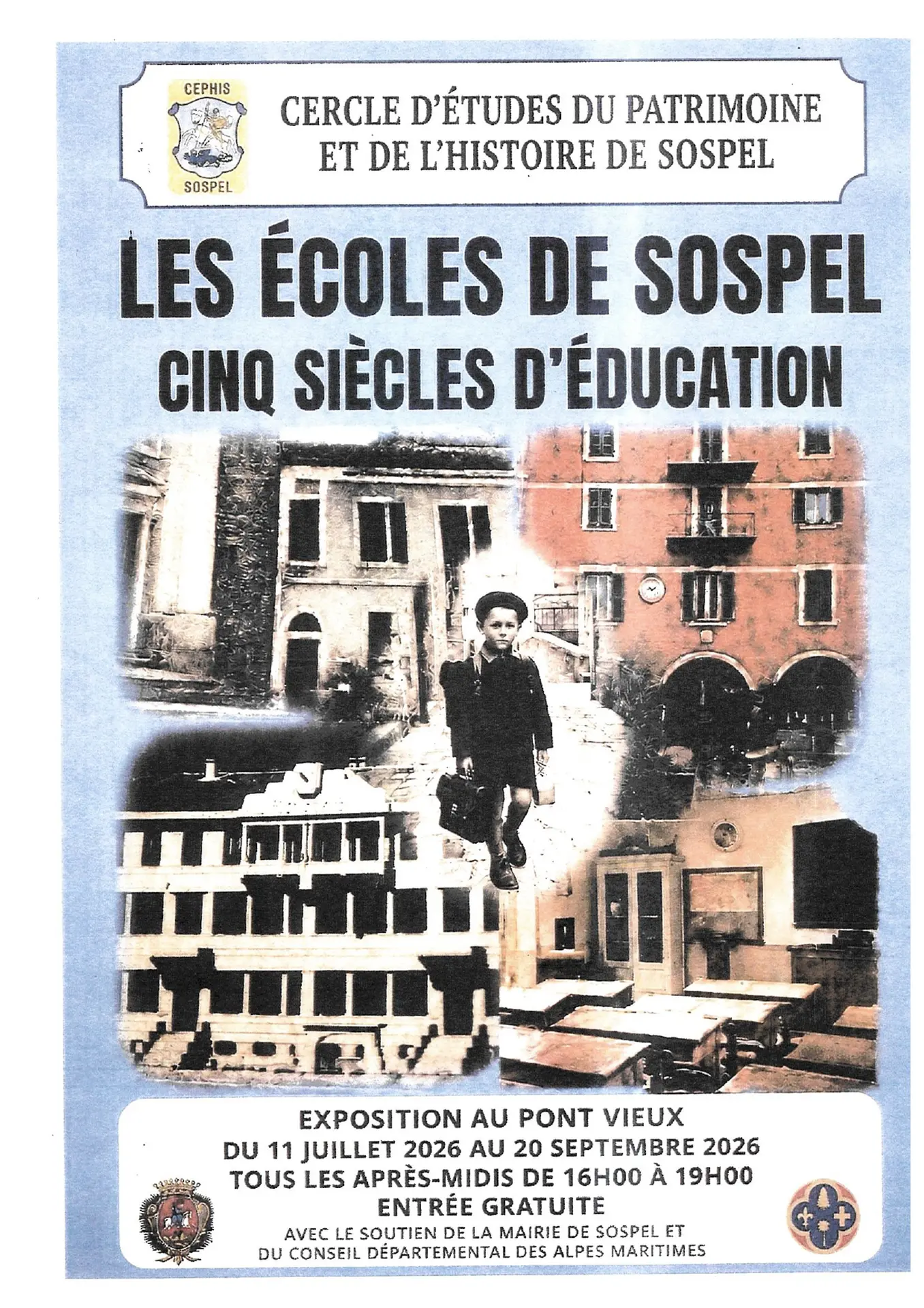 Exposition : Les écoles de sospel, cinq siècles d'éducation.