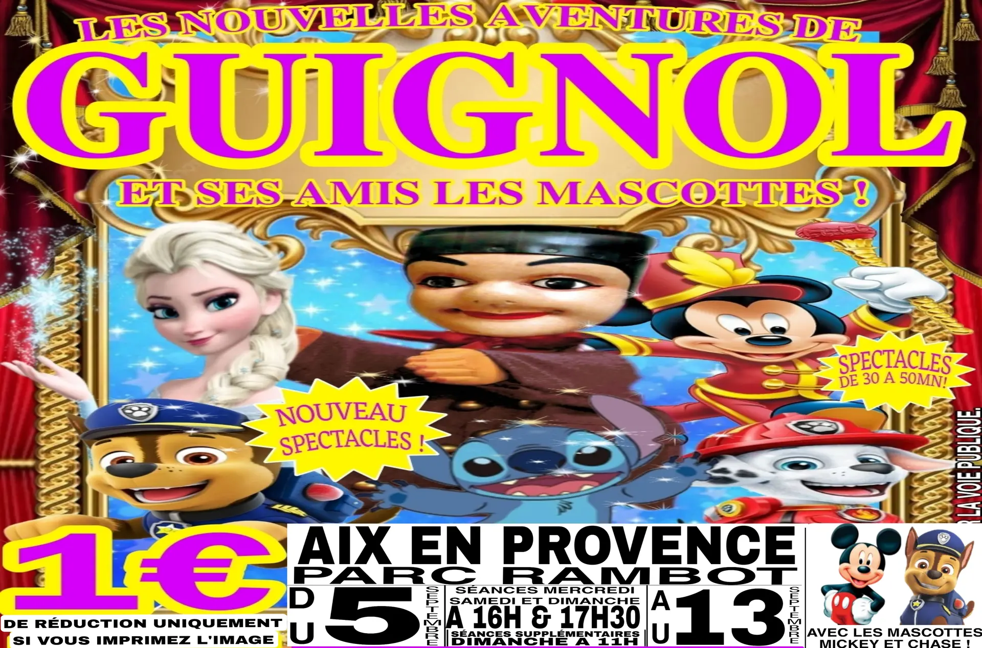 Les Nouvelles Aventures de Guignol et ses amis les mascottes à Aix en Provence !