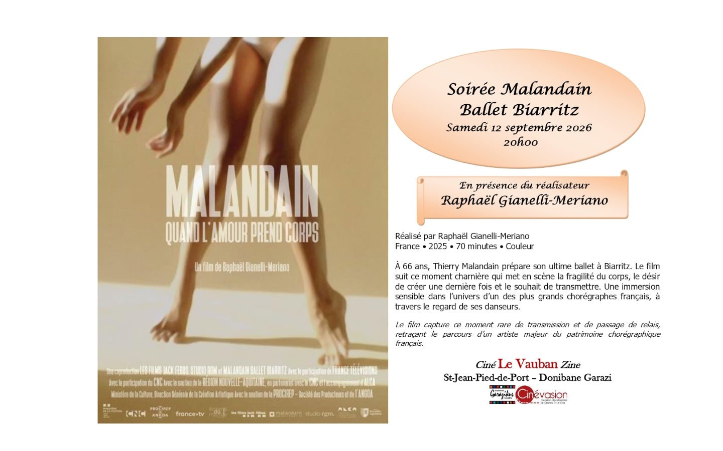 Ciné rencontre "Malandain" avec le réalisateur