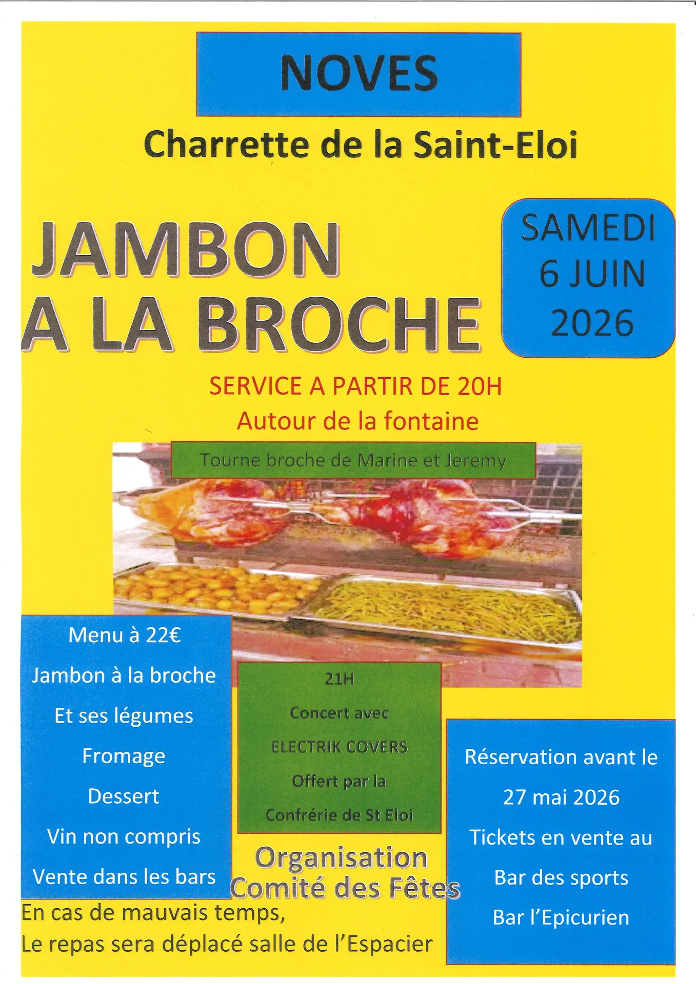 Repas Jambon à la broche