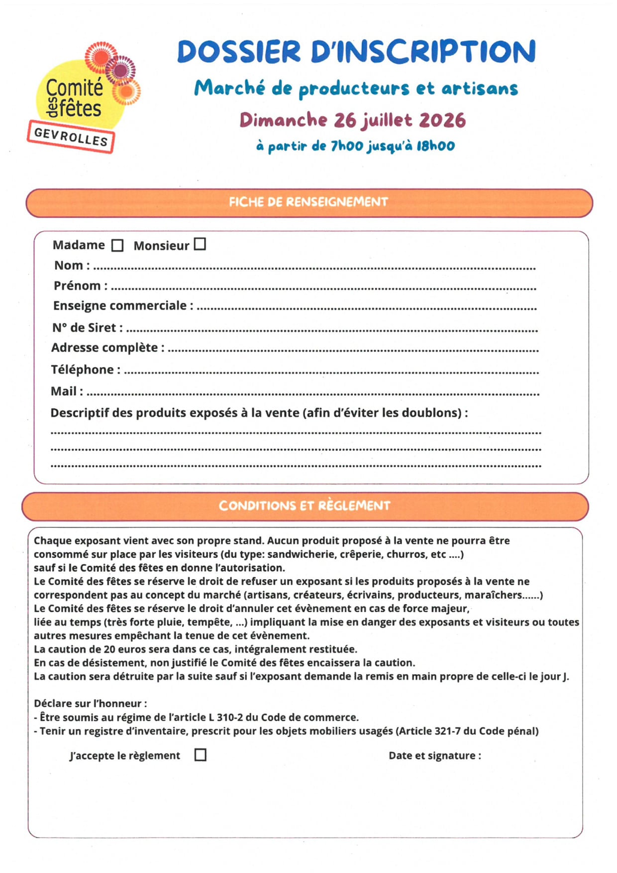 Vide grenier et marché producteurs et artisans
