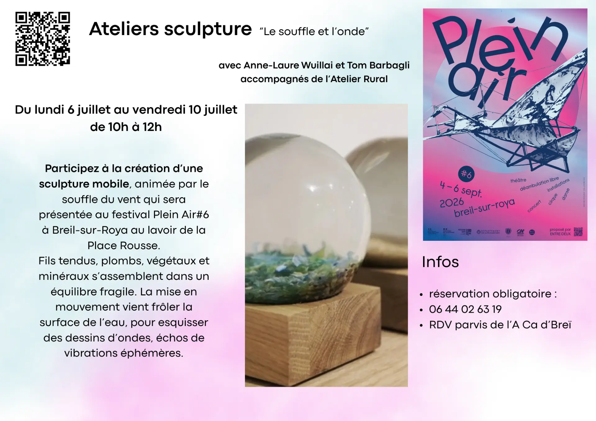 Festival Plein Air : atelier sculpture "le souffle et l'onde"