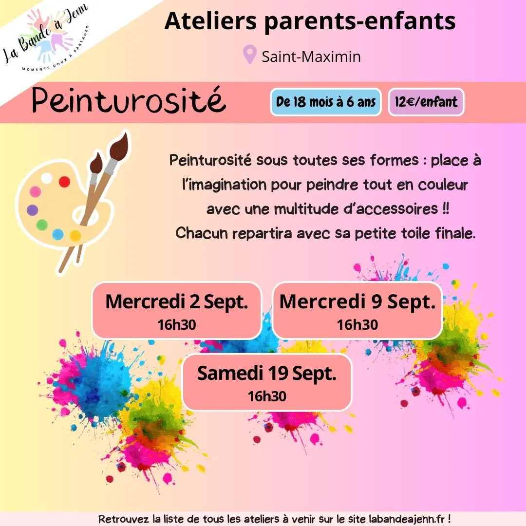 Atelier parent/enfant : Peinturosité  (enfants 18 mois à 6 ans)