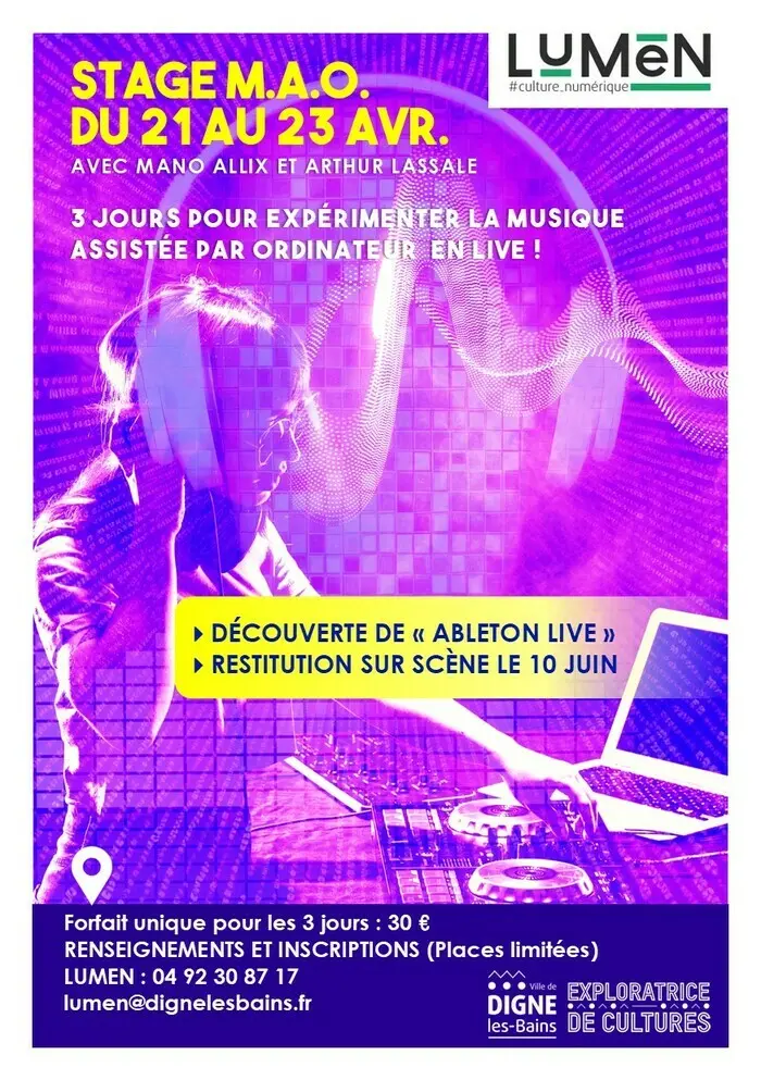 Stage MAO (Musique Assistée par Ordinateur)