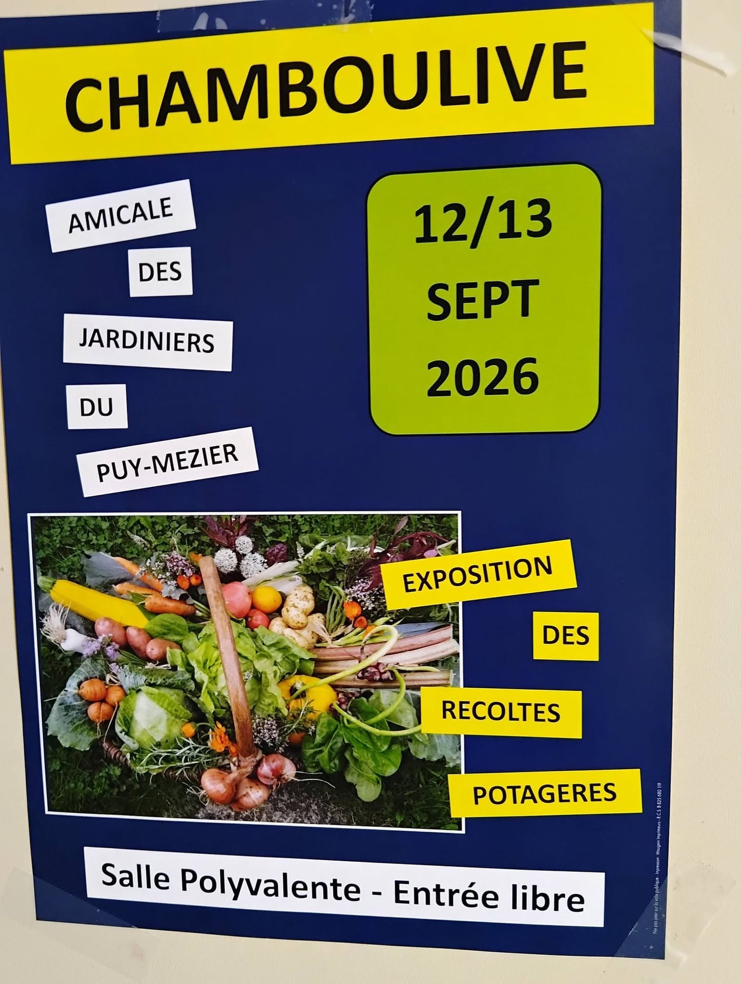 Exposition des récoltes potagères