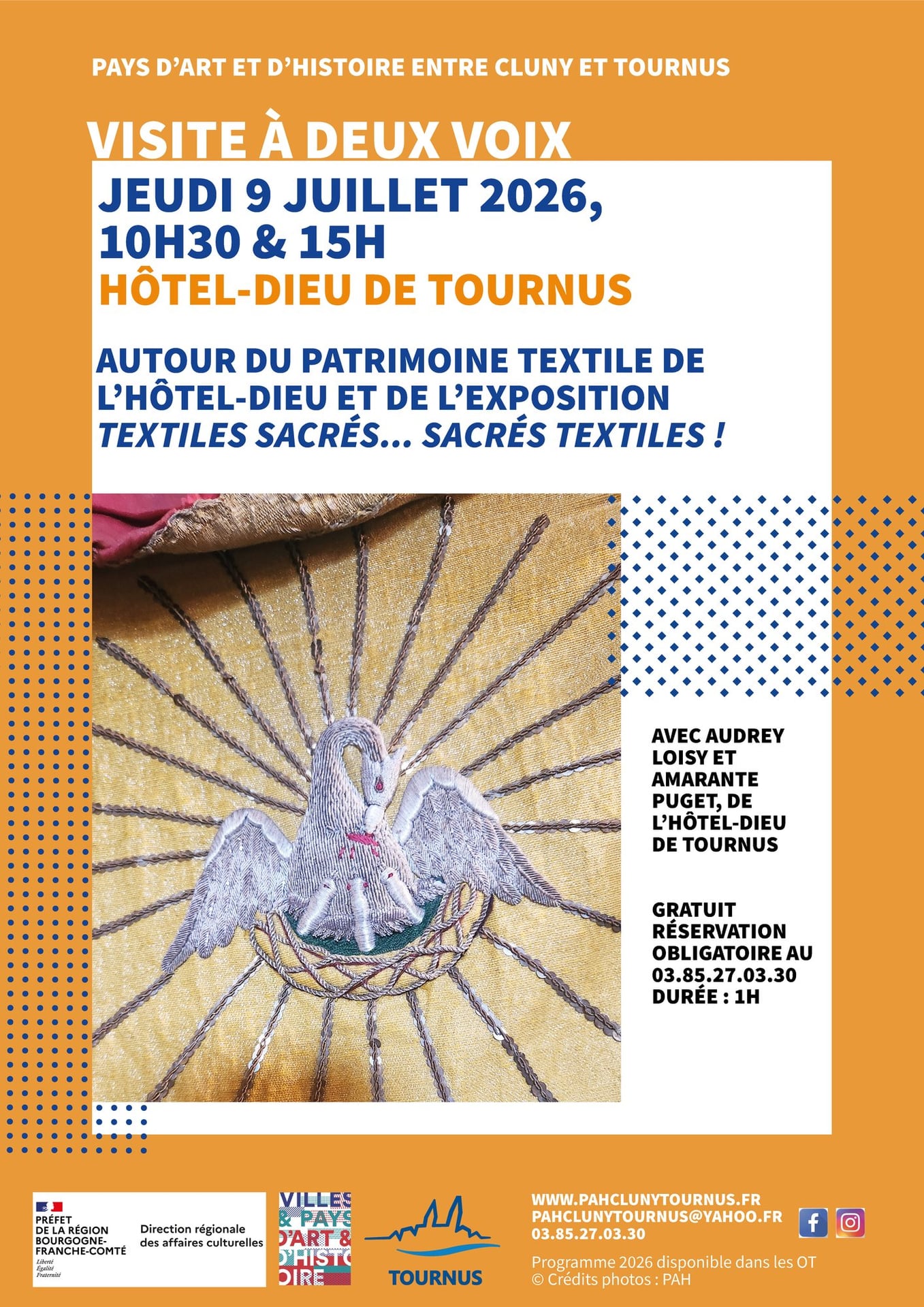 Visite à deux voix : Autour du patrimoine textile de l'Hôtel-Dieu et de l'exposition TEXTILES SACRÉS... SACRÉS TEXTILES !
