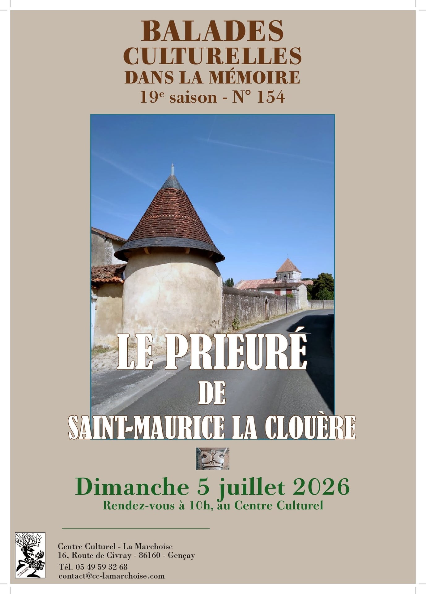 Balades culturelles dans la mémoire - Le prieuré de Saint-Maurice-la-Clouère