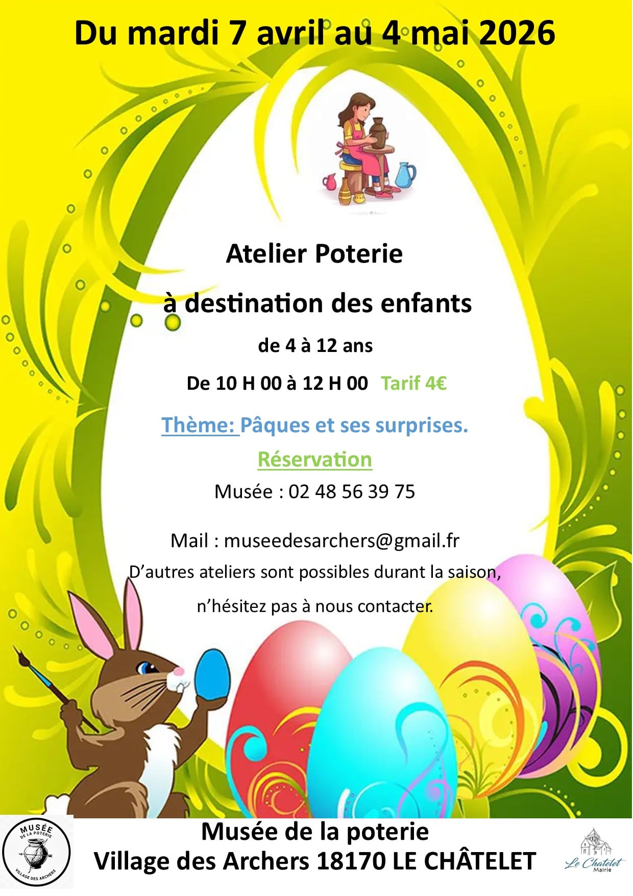 Atelier poterie enfants au musée de la poterie