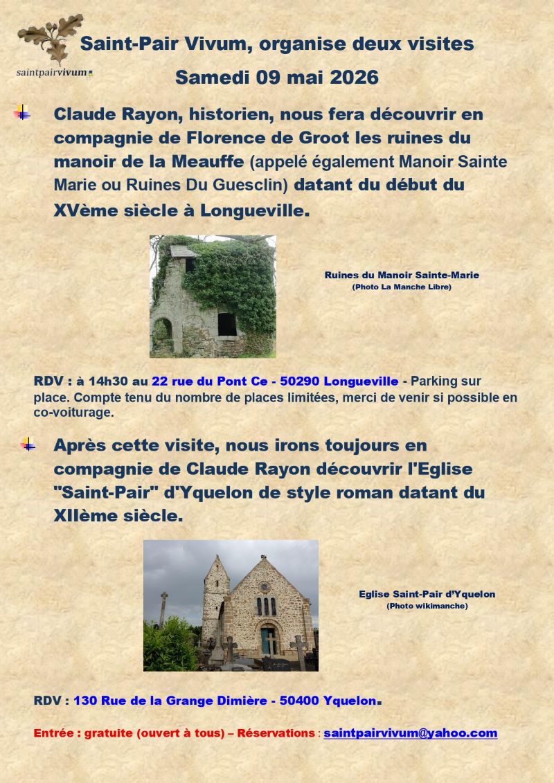 Découverte des "Ruines Du Guesclin" et visite de l'Eglise d'Yquelon