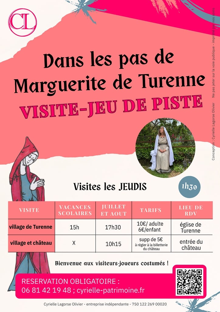 Visite du château et jeu de piste dans le village "sur les pas de Marguerite de Turenne"