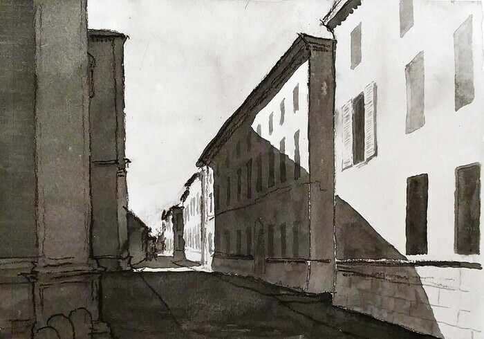 Carnet de croquis au lavis d'encre