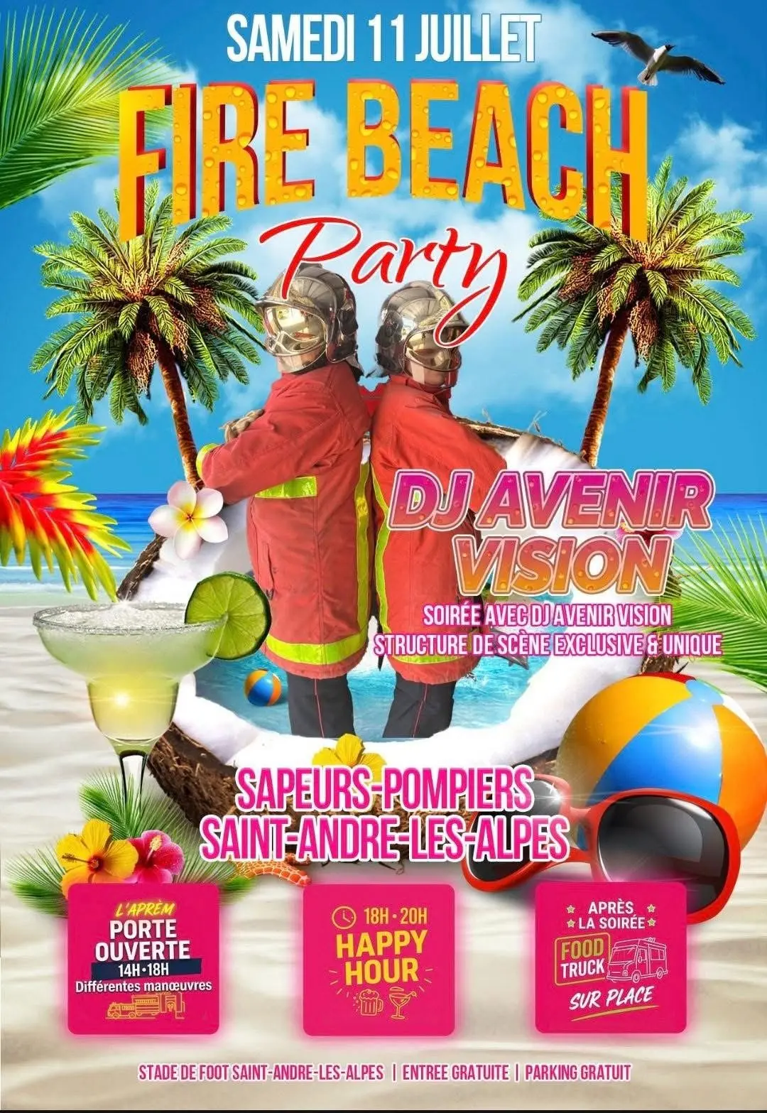 Fête des pompiers - Fire Beach Party