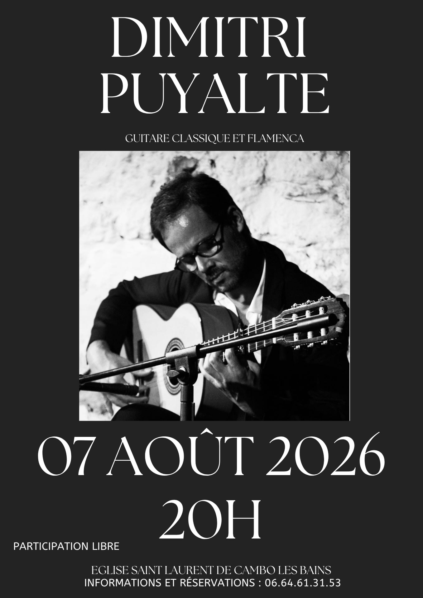 Concert Dimitri Puyalte : guitare classique et flamenca