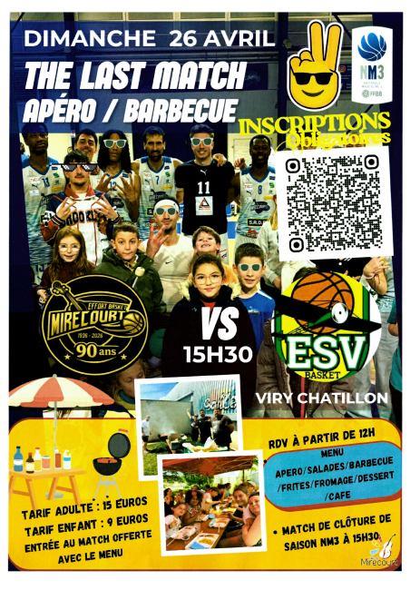 Match de Basket NM3 de fin de saison (barbecue) - Effort Basket Mirecourt contre Viry Chatillon
