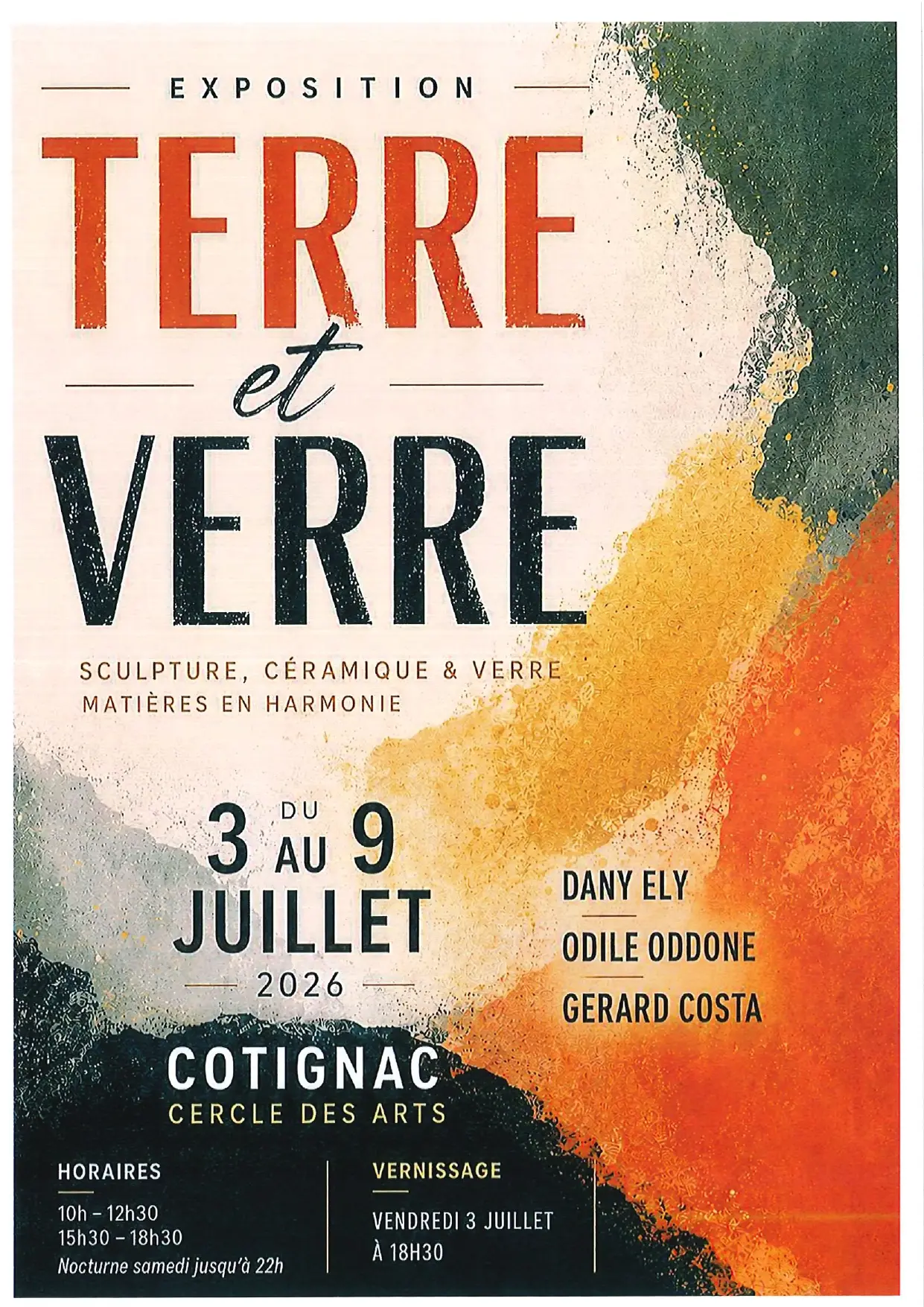 Exposition : Terre et Verre - Dany ELY, Odile ODDONE et Gérard COSTA