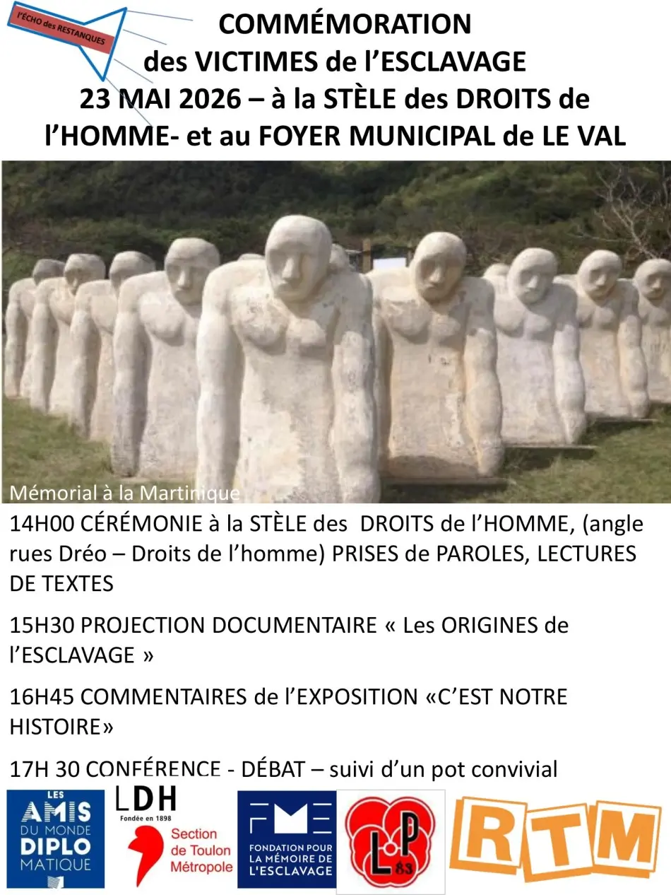 Conférence, projection de film et commémoration des victimes de l'esclavage