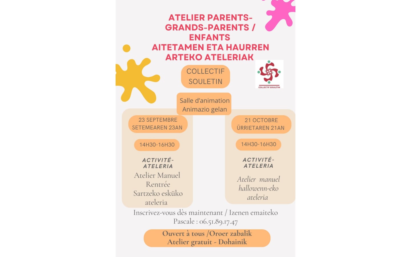Atelier grands-parents-parents-enfants