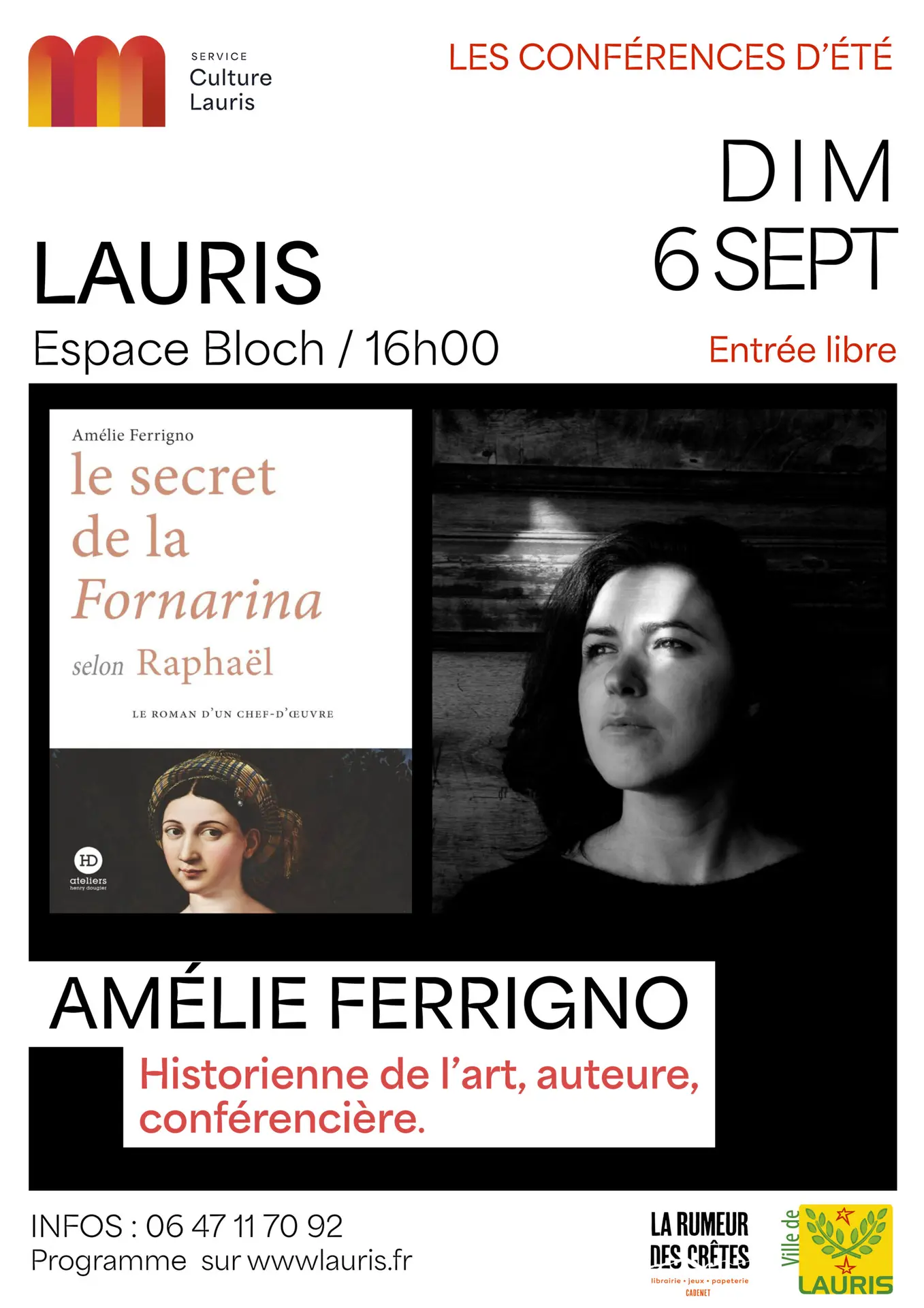 Conférence d'Amélie Ferrigno sur le Secret de la Fornarina