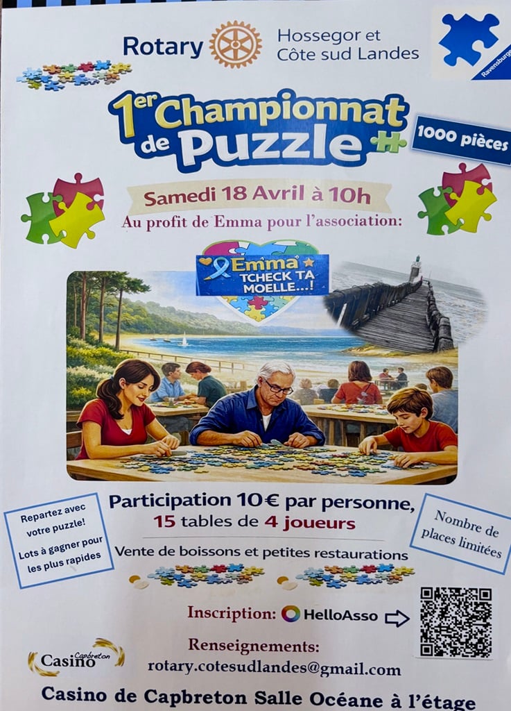 1er championnat de puzzle organisé par le Rotary Hossegor et Côté Sud Landes