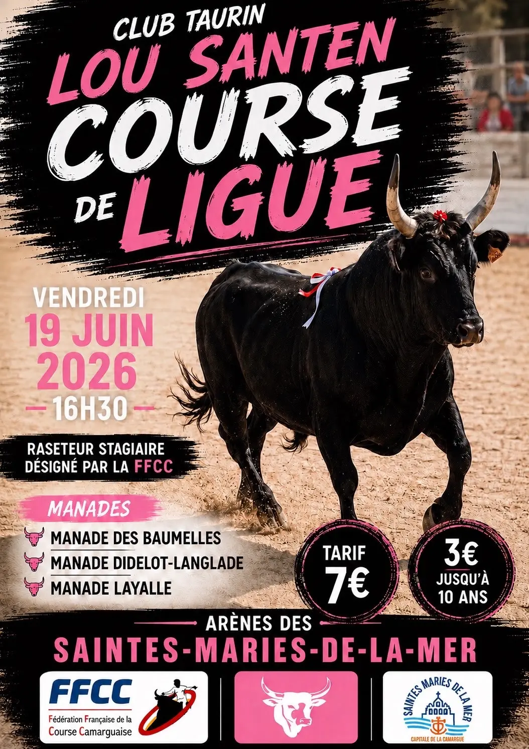 Course camarguaise de Ligue du Club Taurin Lou Santen