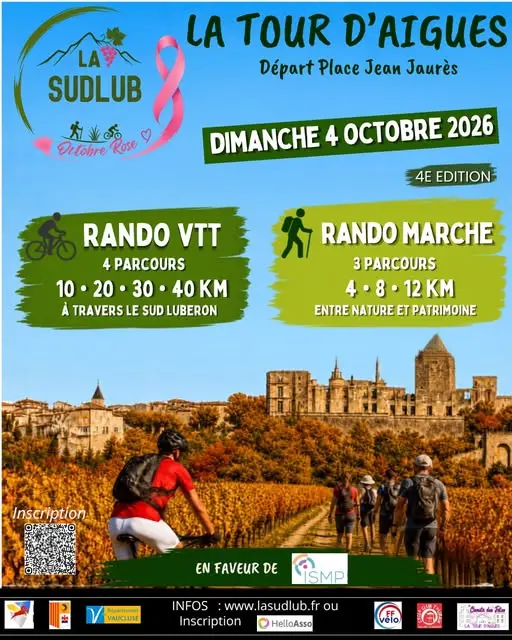 La Sud Lub 2026 -place aux randonnées pédestres et VTT à La Tour d 'Aigues
