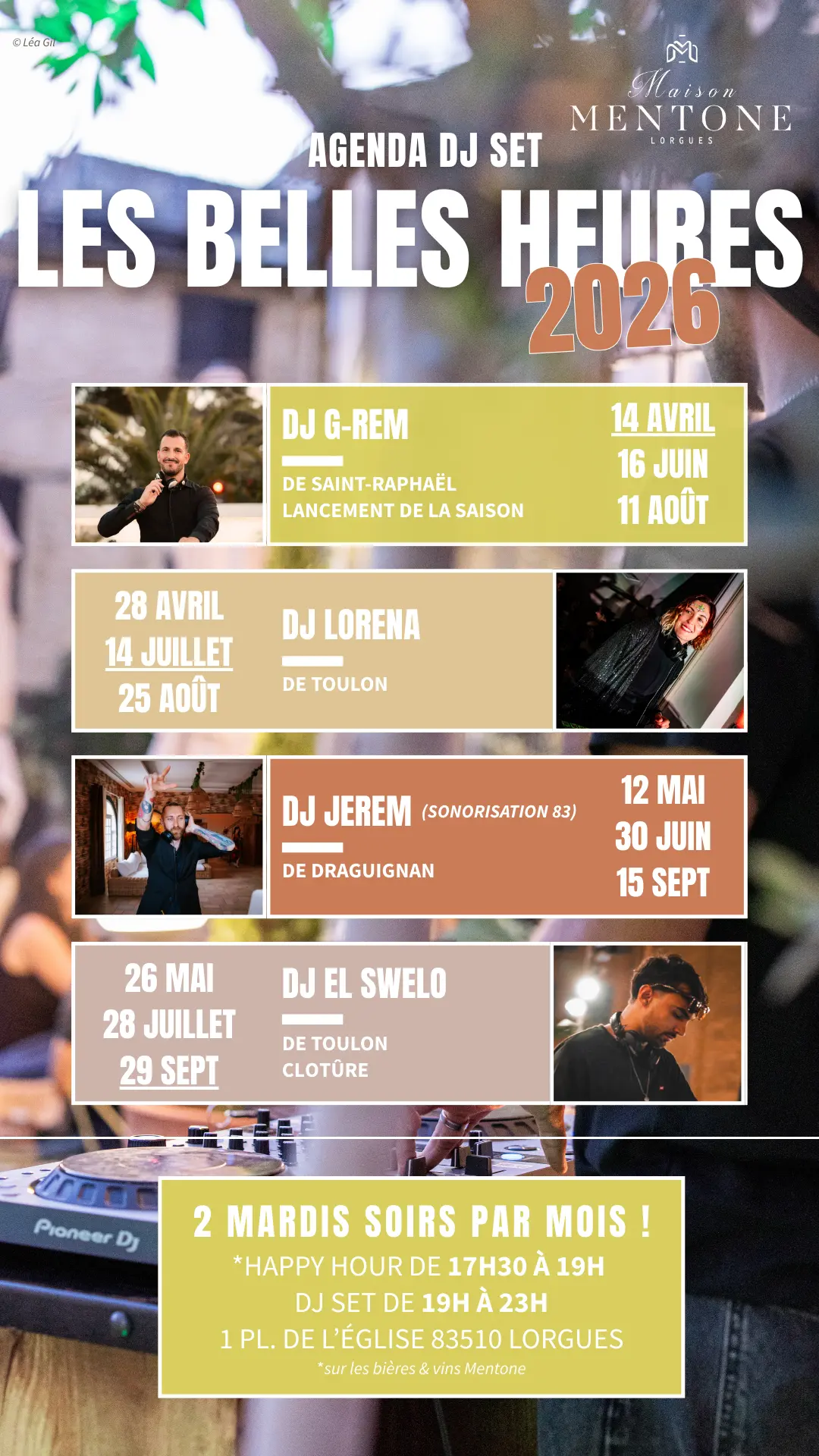 Les Belle Heures 2026- DJ EL SWELO- Maison Mentone