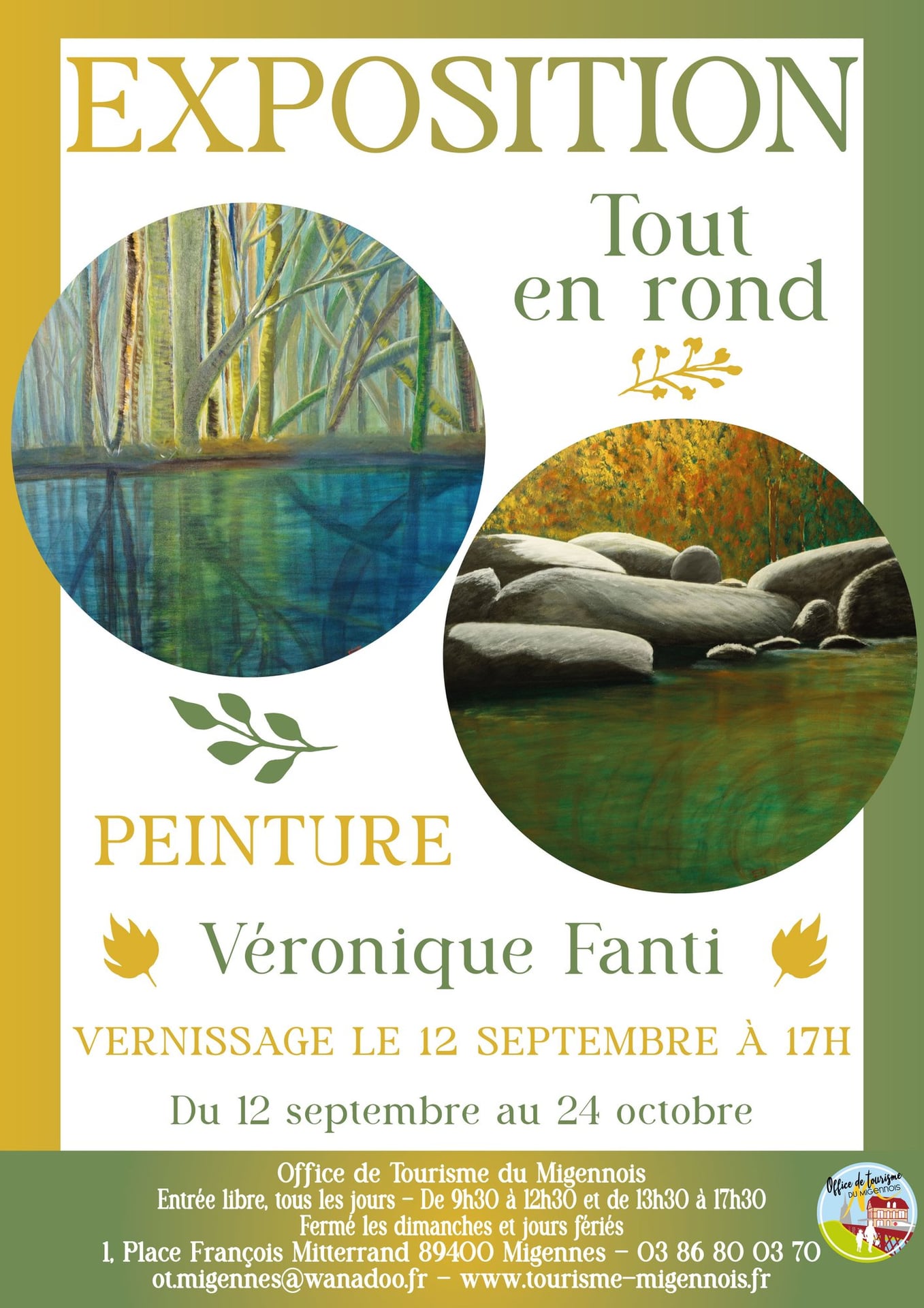 Exposition - Tout en Rond - Peinture sur Tondo - Véronique Fanti