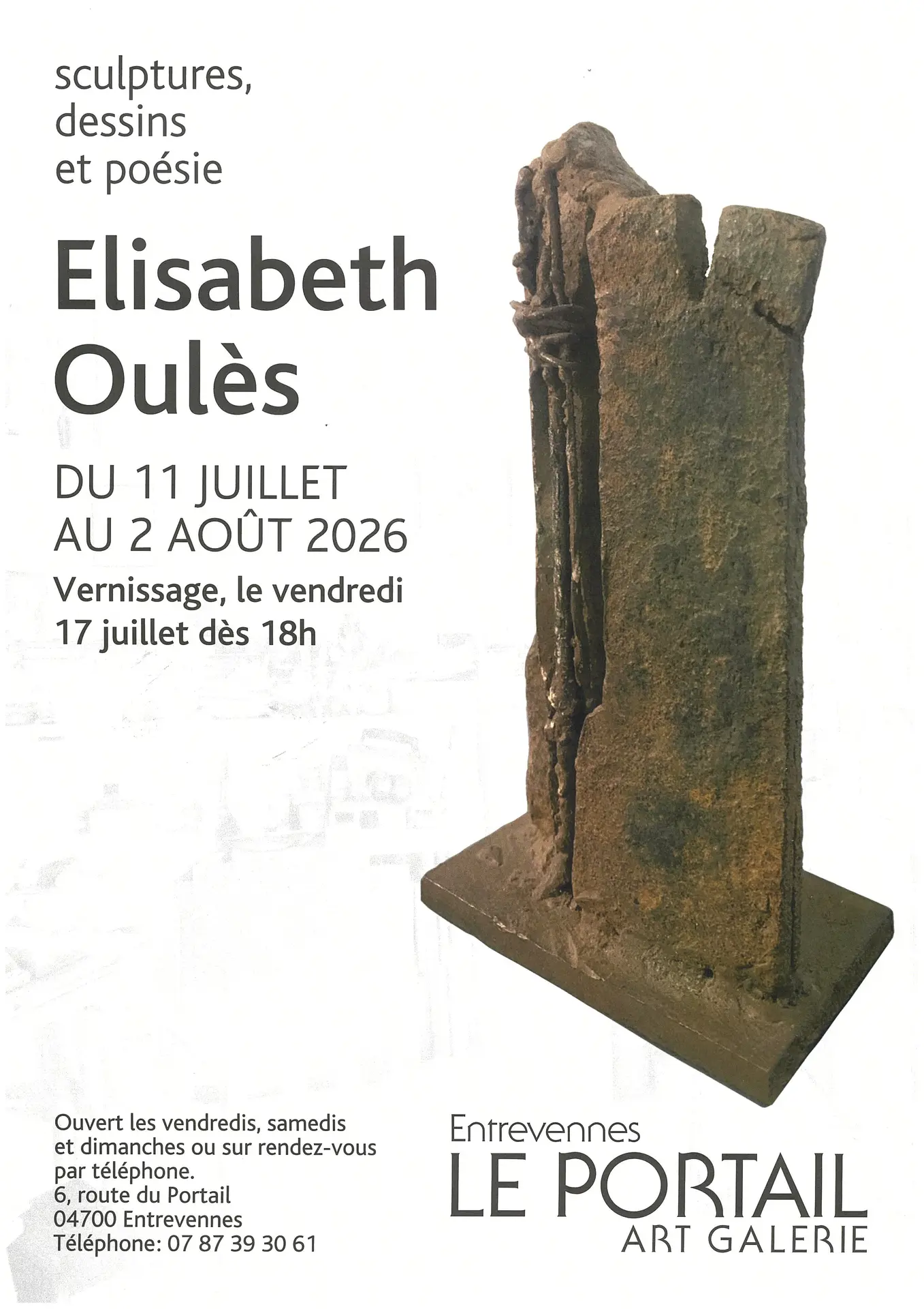 Sculpture Dessin et Poésie d'Elisabeth Oulès