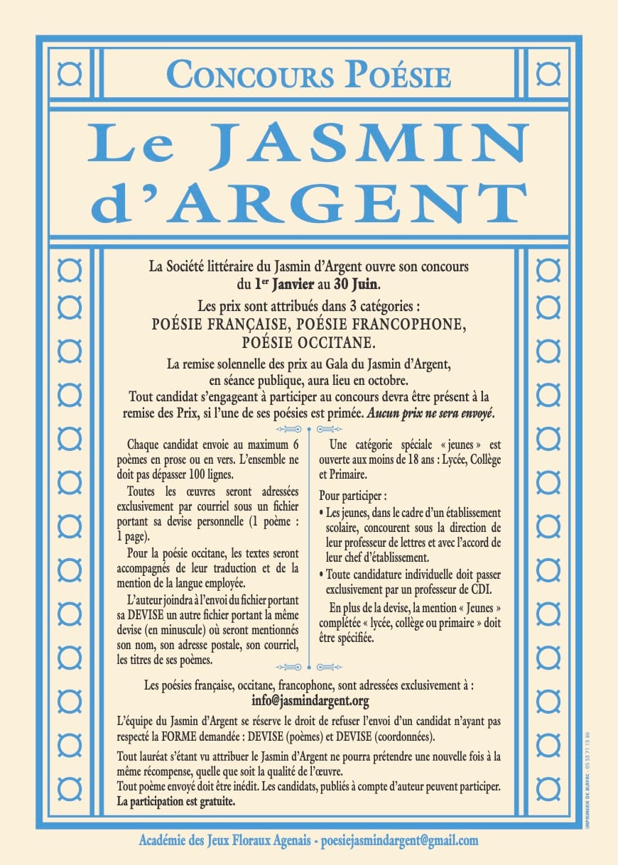 Concours de Poésie du Jasmin d'Argent