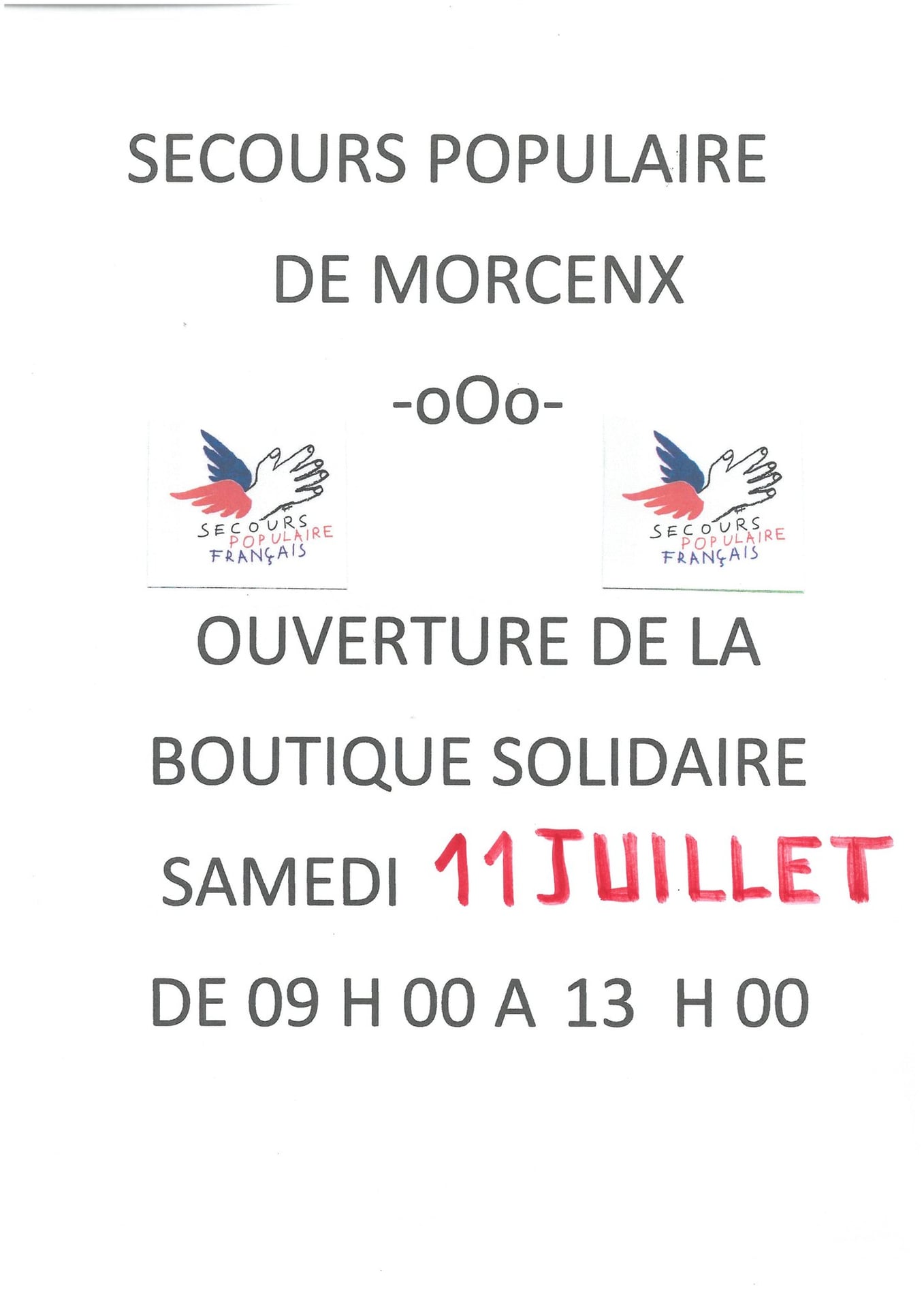 Ouverture de la boutique solidaire - Secours Populaire de Morcenx