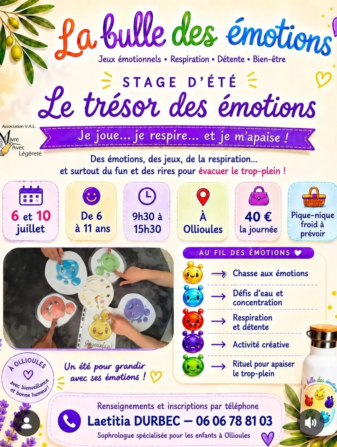 Stage d'été "Le trésor des émotions" - La Bulle des Émotions