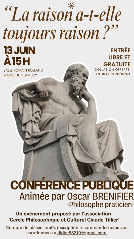 Conférence publique : "La raison a-t-elle toujours raison ?"