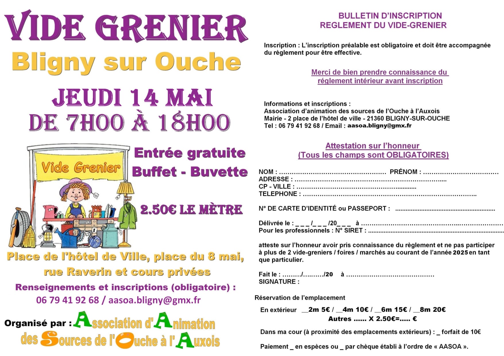Vide-greniers- Bligny sur Ouche