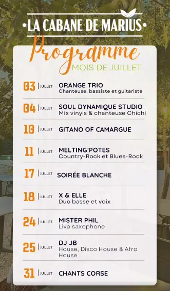 Soirées à la Cabane de Marius