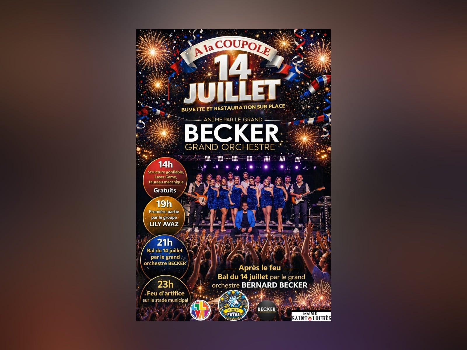 Fête du 14 juillet à la Coupole animée par l'Orchestre Bernard Becker