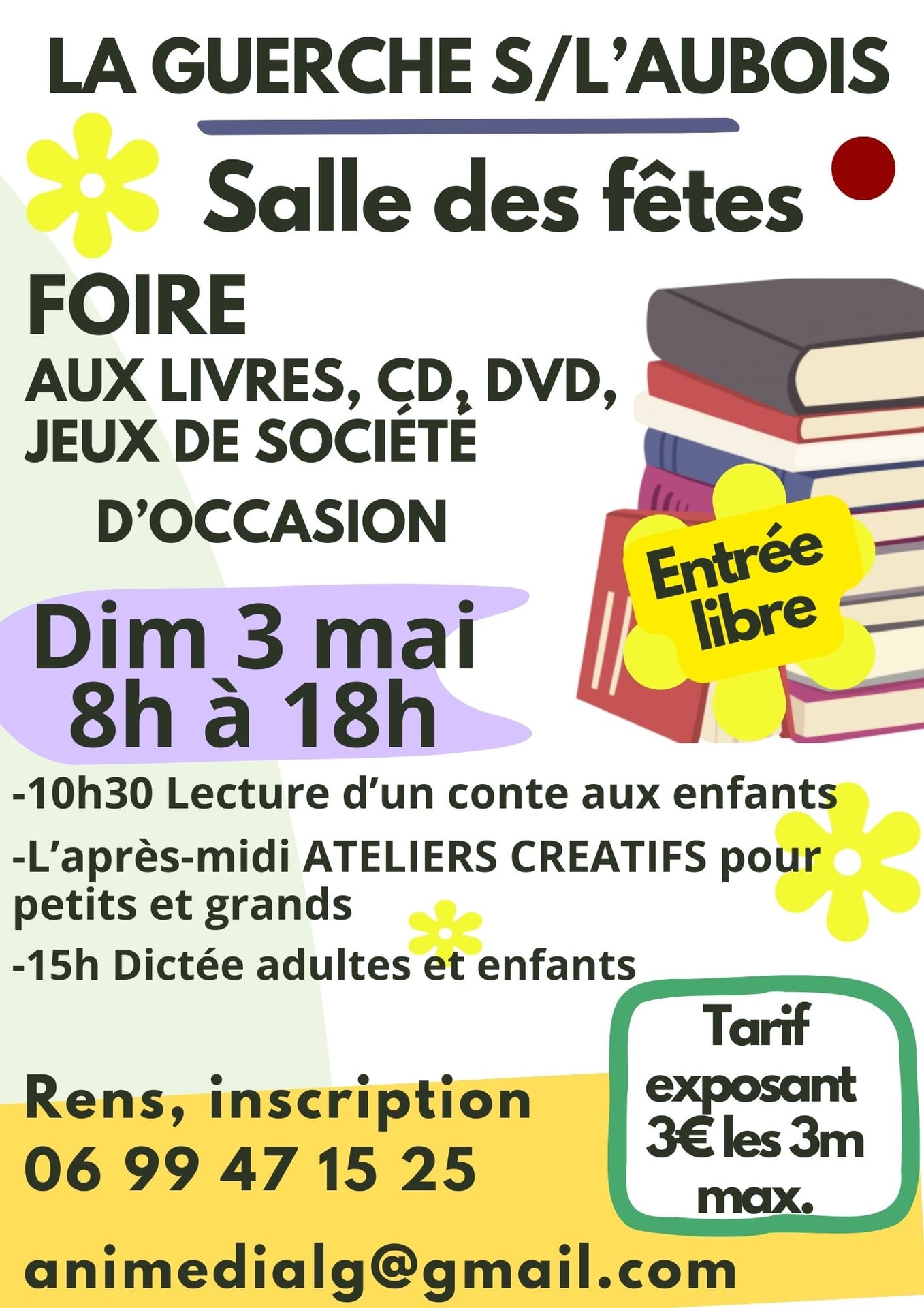 Foire aux livres, CD, DVD, jeux de société