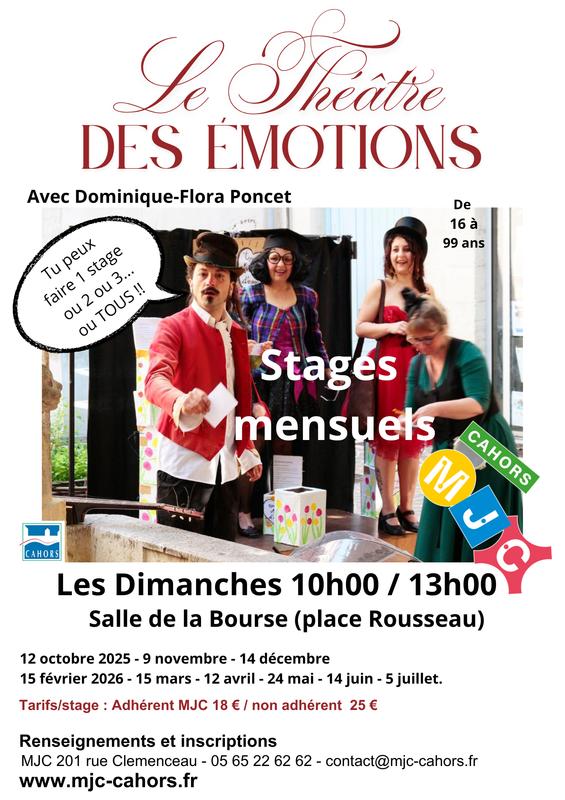 Le théâtre des émotions - Mjc Cahors