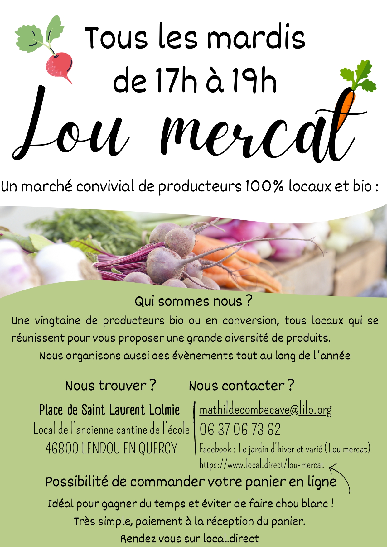 Marché bio à Saint-Laurent-Lolmie